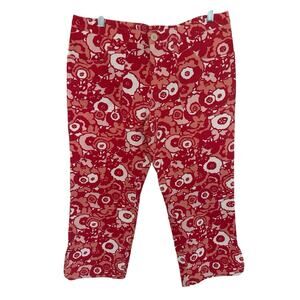 Vintage Esprit Floral Flare Capris 13/14 Pink Orange‎ Retro 70s Flower Power Y2K